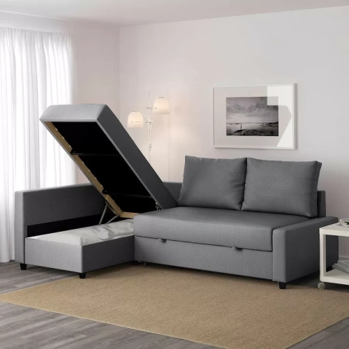 Угловой диван-кровать TOIVO SKIFTEBO dark grey