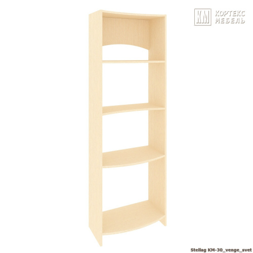 Стеллаж КортексМебель КМ 30 волна (Венге светлый)