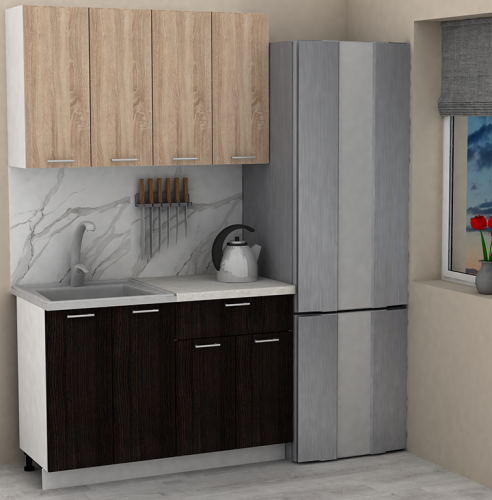 Кухня ЭлиГард LION 1,2 (Дуб сонома/Дуб марбург/Королевский опал)