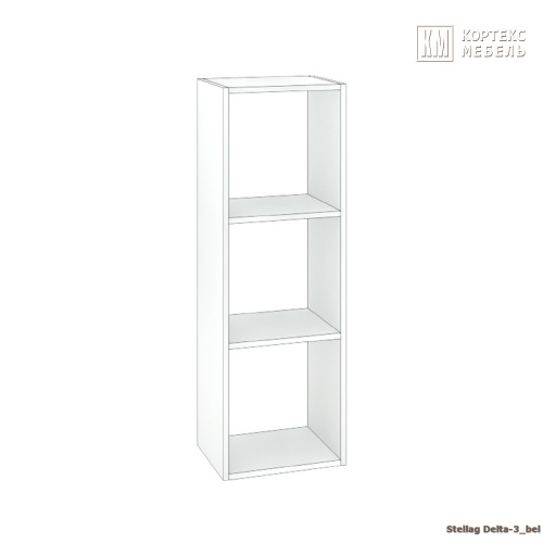 Стеллаж КортексМебель ДЕЛЬТА-3 36х105 (Белый)