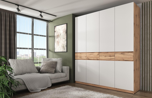 Шкаф Элигард 4 LOCARNO Дуб натуральный/Белый