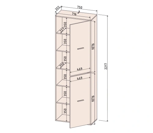 Шкаф Интерлиния Skill-22 (2) (Белый)