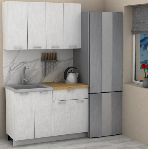 Кухня ЭлиГард LION 1,2 (Белый/Дуб бунратти)