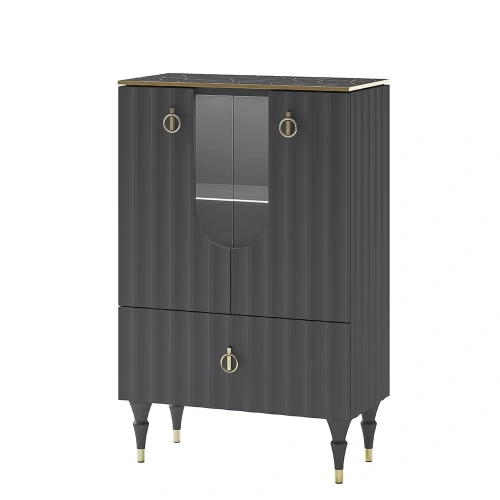 Шкаф комбинированный Мебель-Неман Лоренсо Графит МН-043-01