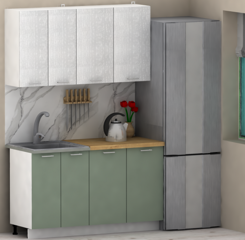 Кухня ЭлиГард LION 1,4 (Белый/Самшит/Дуб бунратти)