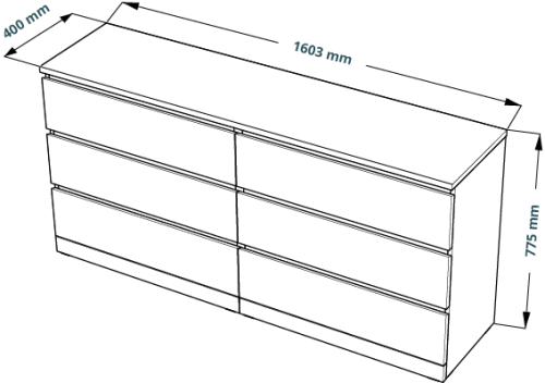 Комод Mebelain ВАРМА 6Д Серый