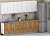 Кухня ЭлиГард LION 2,6 (Белый/Дуб натуральный/Дуб бунратти)
