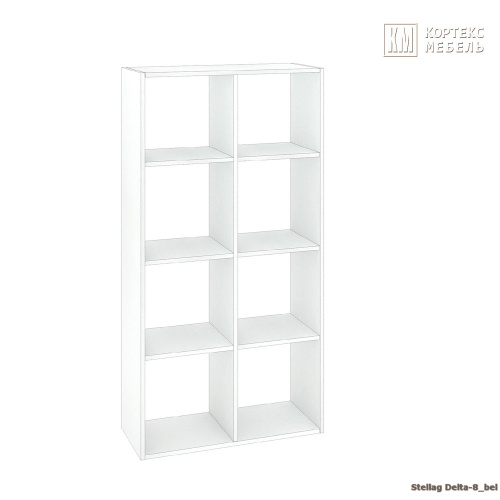 Стеллаж КортексМебель ДЕЛЬТА-8 71х140 (Белый)