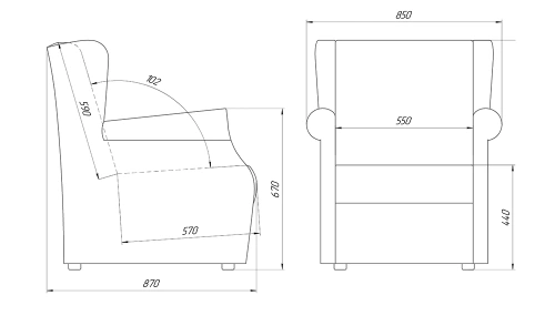Мягкое кресло Лама-мебель Верона