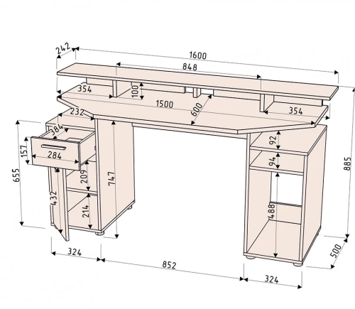 Стол компьютерный Интерлиния Skill-1 (Белый)