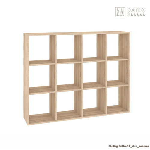 Стеллаж КортексМебель ДЕЛЬТА-12 140х105 (Дуб сонома)