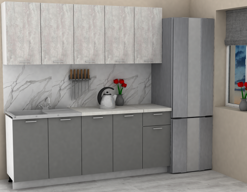 Кухня ЭлиГард LION 2,0 (Ледяное дерево/Дымчатый алмаз/Королевский опал)