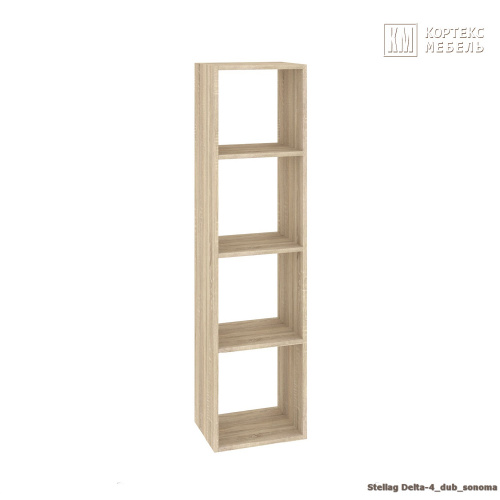 Стеллаж КортексМебель ДЕЛЬТА-4 36х140 (Дуб сонома)