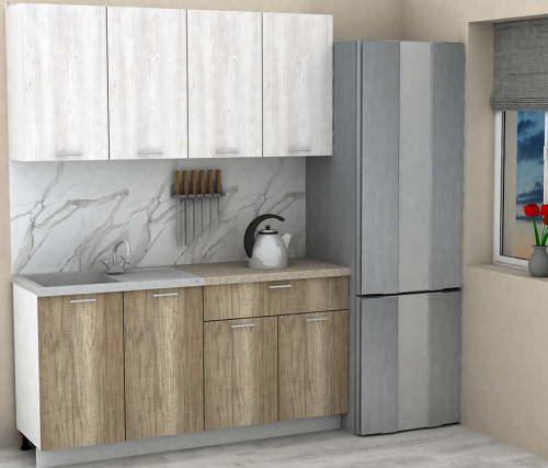 Кухня ЭлиГард LION 1,6 (2) (Сосна каньон/Дуб каньон/Малага)