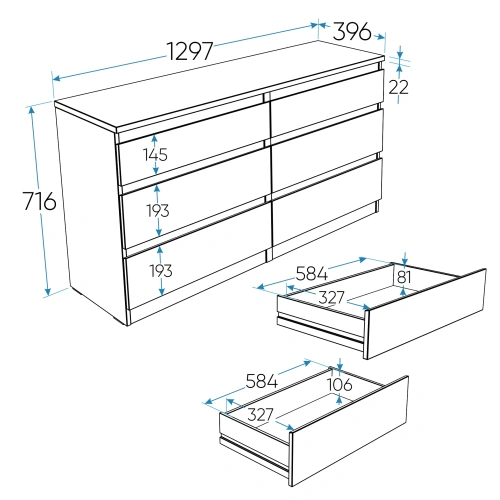 Комод Новус Индустри Кастор 2.03.02.080.4 (Серый)