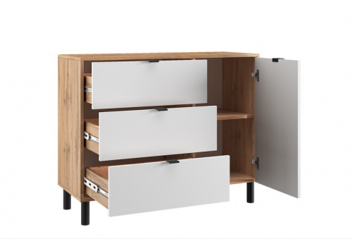 Тумба ЭЛИГАРД MONE 1D3S (Дуб Вотан/Белый)