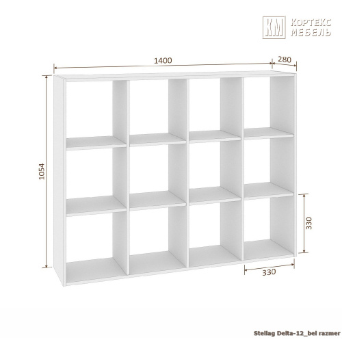 Стеллаж КортексМебель ДЕЛЬТА-12 140х105 (Венге тёмный)