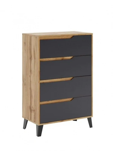 Комод ЭлиГард Eyva 4S (Дуб вотан/Графит)