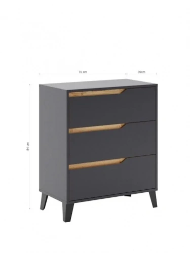 Комод ЭлиГард Eyva 3S (Графит)