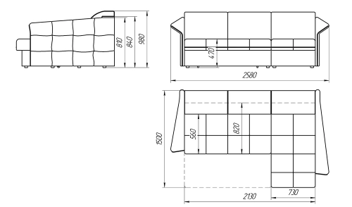 Угловой диван Лама-мебель Толедо 2