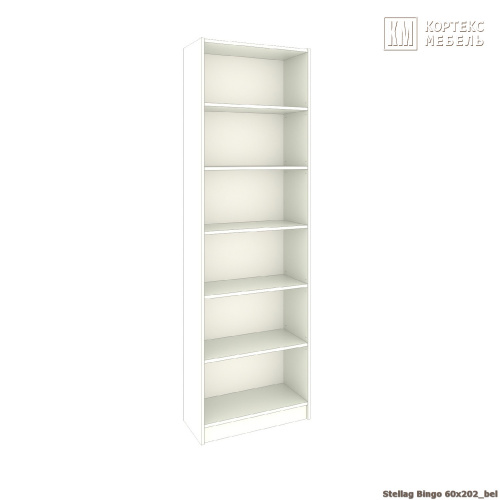 Стеллаж КортексМебель БИНГО 60х202 (Белый)
