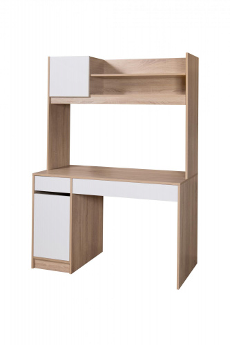 Стол компьютерный МебельКласс Вегас-1 (Белый/Дуб сонома)