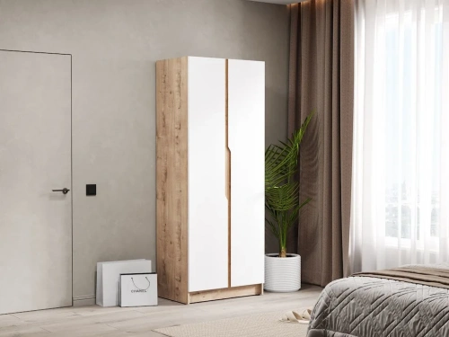 Шкаф Элигард AURA 2D (Дуб вотан/Белый)