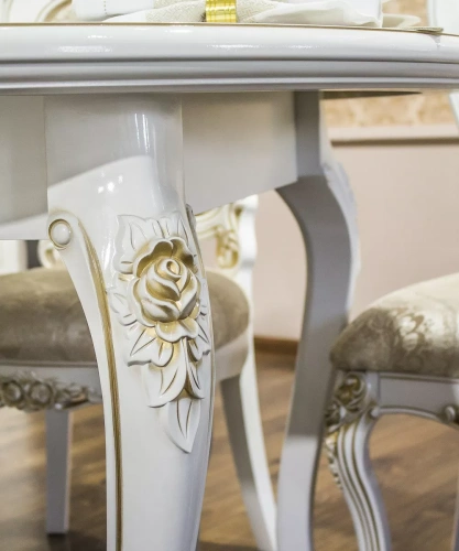 Стол ЭРА Натали круглый Белый глянец