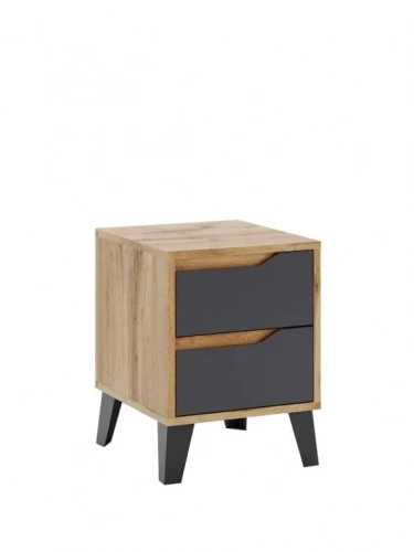 Тумба ЭлиГард прикроватная Eyva 2S (Дуб вотан/Графит)