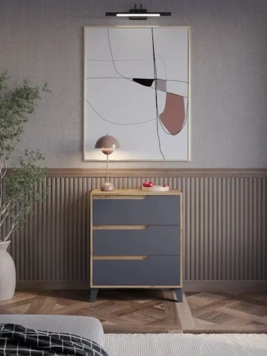 Комод ЭлиГард Eyva 3S (Дуб вотан/Графит)