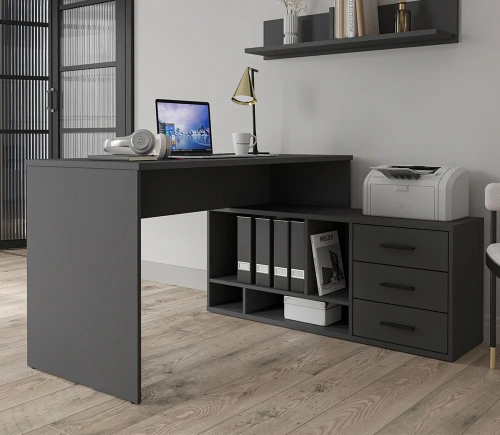 Стол письменный Интерлиния Skill-5(П) (Антрацит)