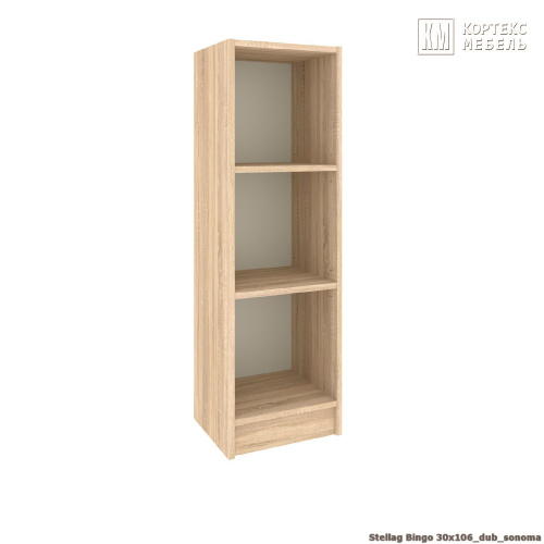 Стеллаж КортексМебель БИНГО 30х106 (Дуб сонома)