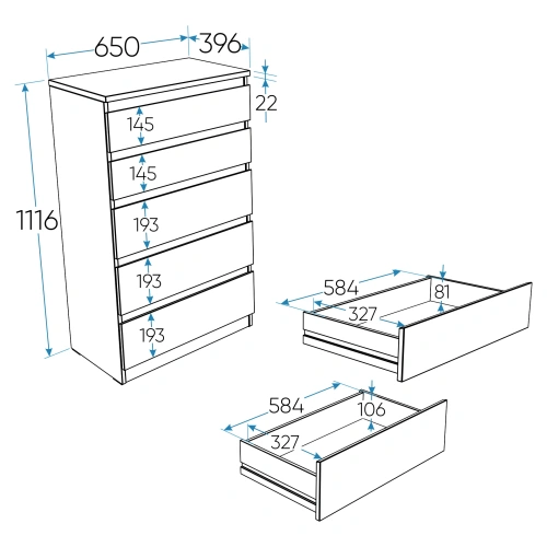 Комод Новус Индустри Кастор 2.03.02.070.5 (Дуб венге)