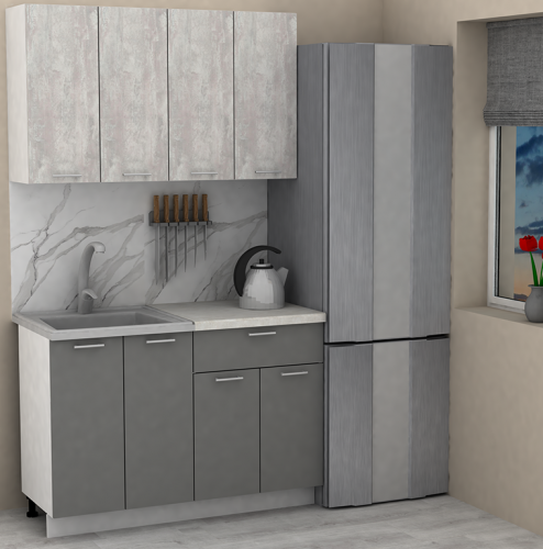 Кухня ЭлиГард LION 1,2 (Ледяное дерево/Дымчатый алмаз/Королевский опал)