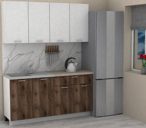 Кухня ЭлиГард LION 1,6 (2) (Белый/Дуб нокс/Малага)