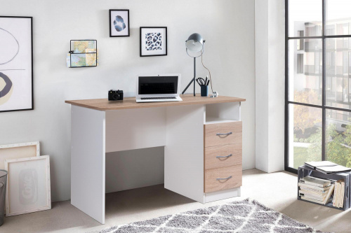 Стол компьютерный МебельКласс Альянс (Белый/Дуб сонома)