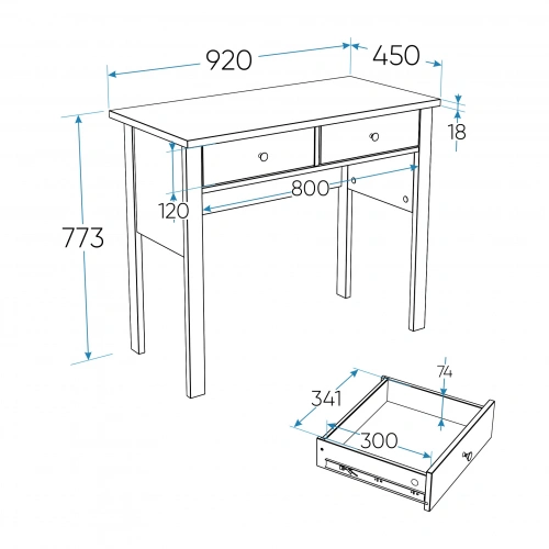 Стол туалетный Новус Индустри САГА 2.08.06.170.15 (Серый/Ясень)