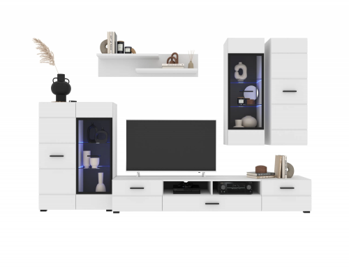 Набор корпусной мебели Интерлиния Neo-2 (Белый платинум/Белая шагрень)