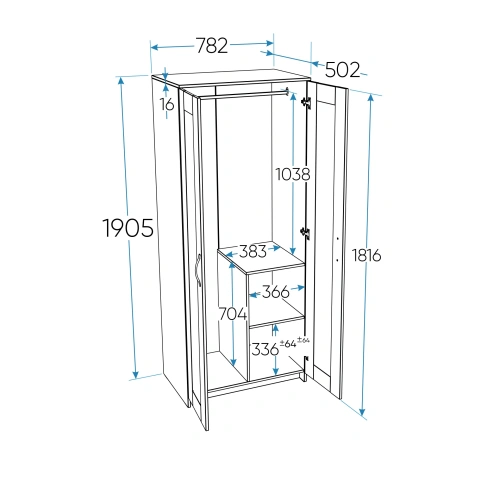 Шкаф Новус Индустри Сириус 2.02.01.540.3 (Сонома)
