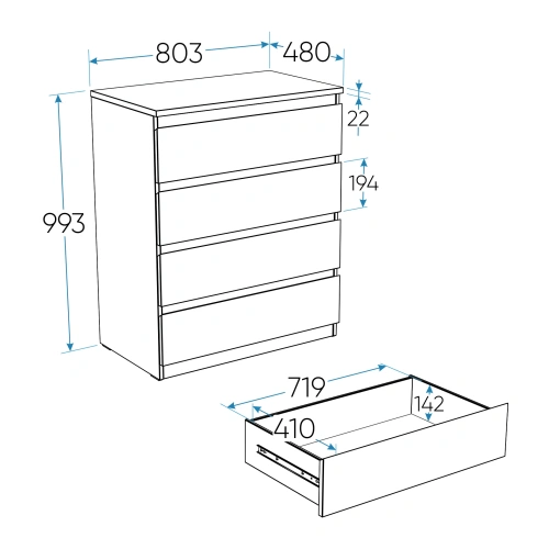 Комод Новус Индустри Мальта 2.05.02.070.1 (Белый)