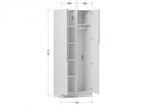 Шкаф Элигард AURA 2D (Дуб вотан/Белый)