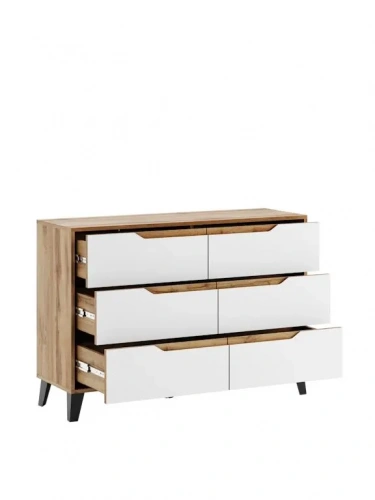 Комод ЭлиГард Eyva 6S (Дуб вотан/Белый)