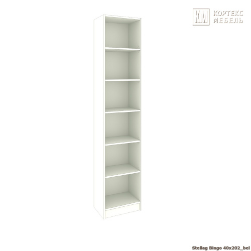 Стеллаж КортексМебель БИНГО 40х202 (Белый)