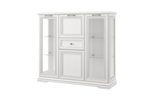 Шкаф с витриной anrex SEVILLA 2V2D1S (Белый)