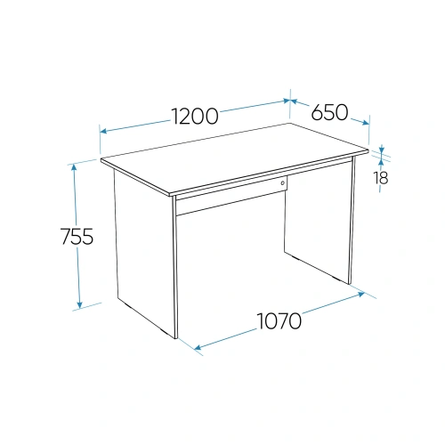 Стол письменный Новус Индустри Кастор 2.03.06.020.3 (Сонома)