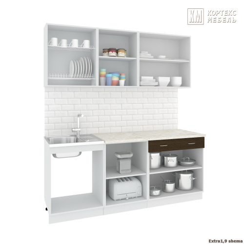 Кухня КортексМебель Корнелия ЭКСТРА 1,9 (Дуб сонома/Мадрид)