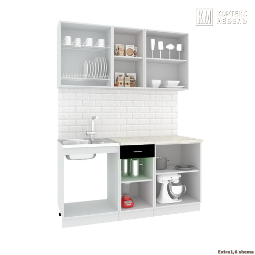 Кухня КортексМебель Корнелия ЭКСТРА 1,6 (Дуб сонома/Венге тёмный/Мадрид)