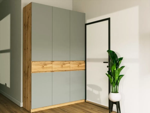 Шкаф Элигард 3 LOCARNO Дуб натуральный/Дымчатый алмаз