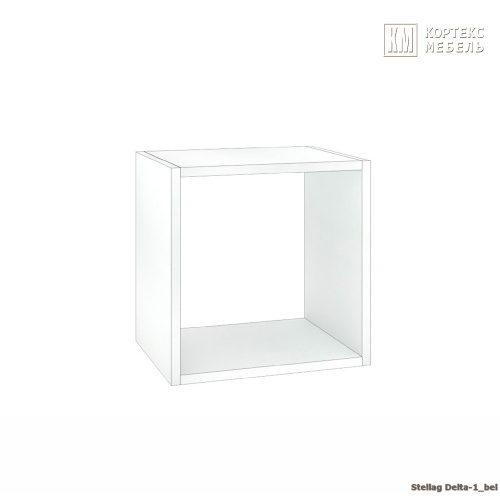 Стеллаж КортексМебель ДЕЛЬТА-1 36х36 (Белый)