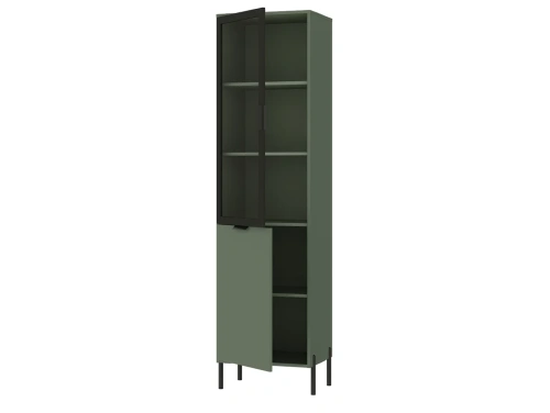 Шкаф BRW Paloma REG1W1D (Черный/Дымчатый зеленый)